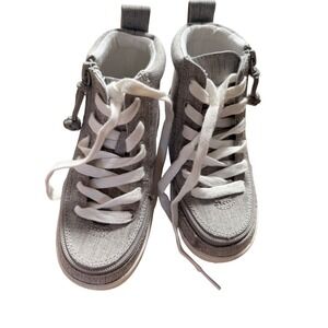 BILLY Gray High Top Sneakers Lace Up Zipper Classic Size TOD 9M